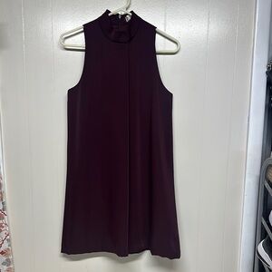 Elegant Sleeveless Mini Dress - Deep Burgundy